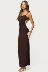 Shanna Backless Mesh Maxi Dress