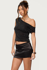 Holly Glitter Off Shoulder Top