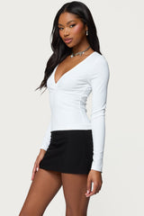 Doron V Neck Long Sleeve Top
