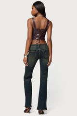 Shana Faux Croc Corset