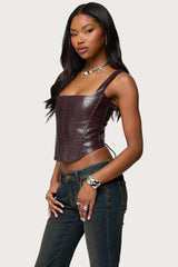 Shana Faux Croc Corset
