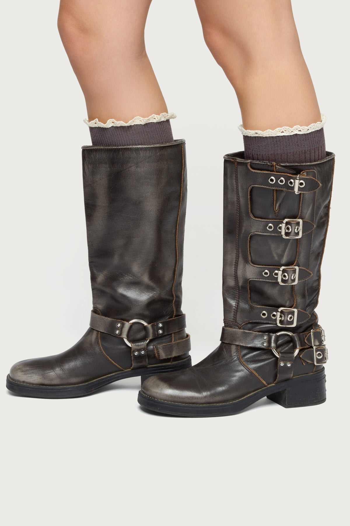 Lacey Ruffle Knee High Socks