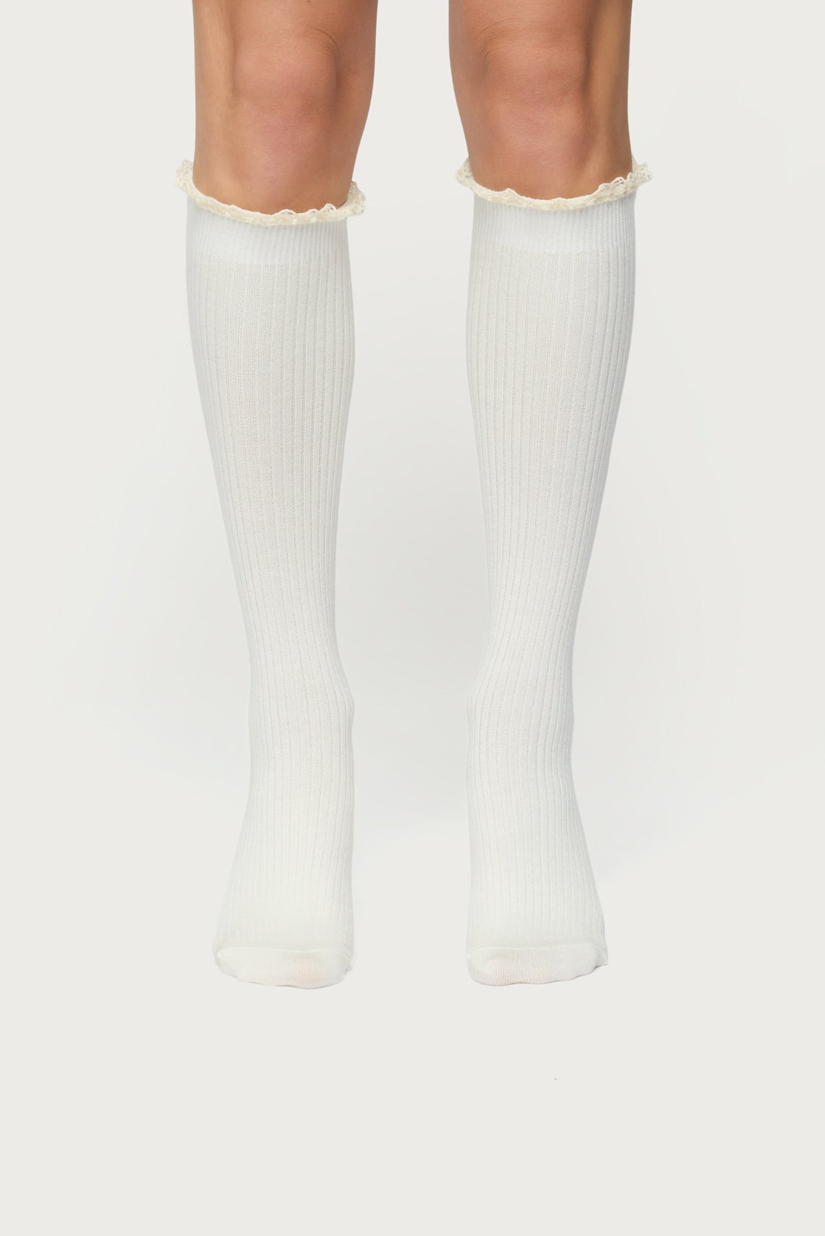 Lacey Ruffle Knee High Socks