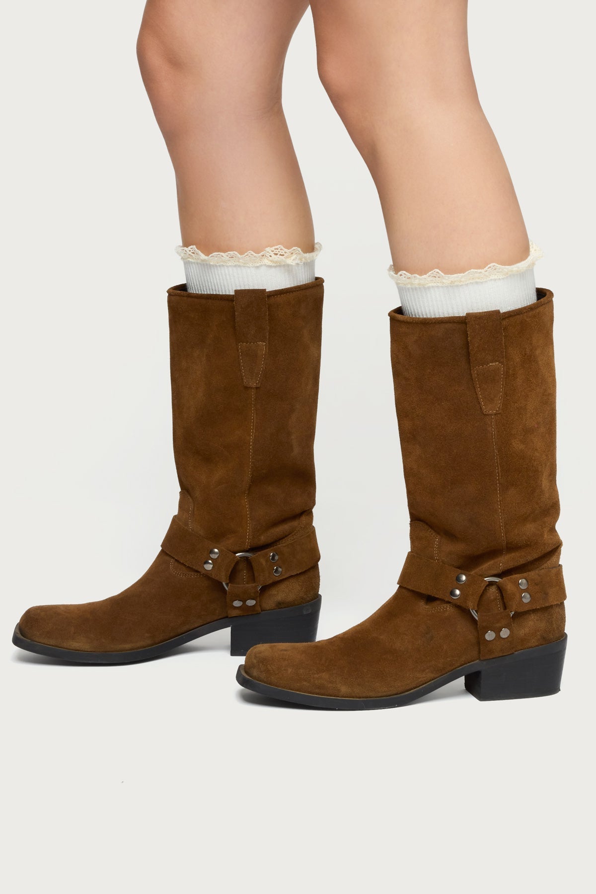 Lacey Ruffle Knee High Socks