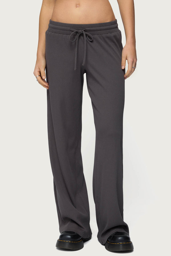 Cicilia Straight Leg Ribbed Trousers