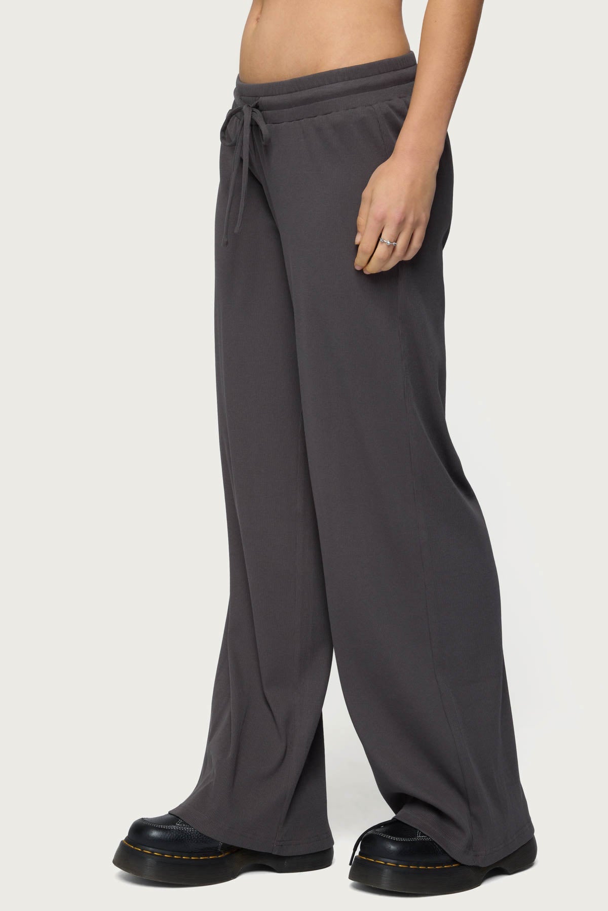 Cicilia Straight Leg Ribbed Trousers