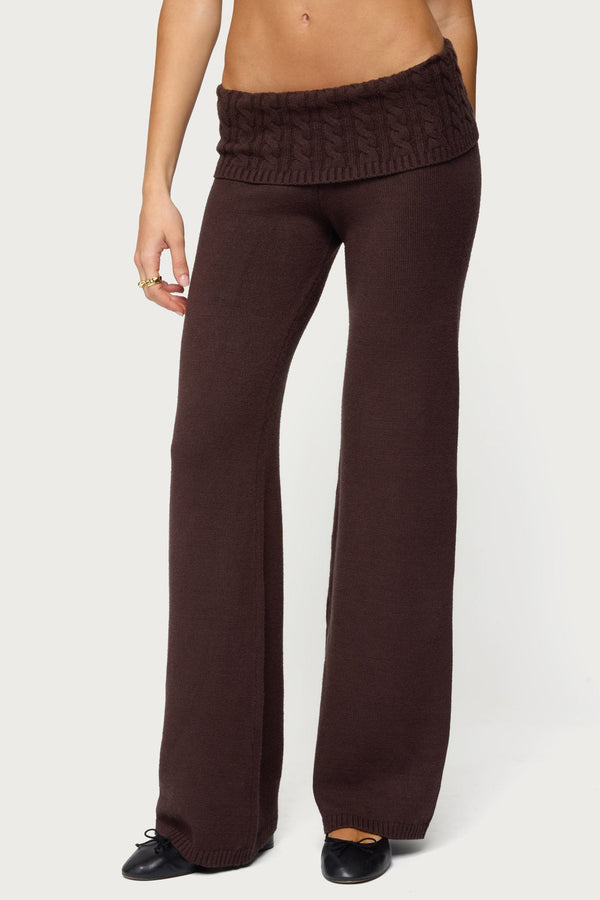 Lula Cable Knit Foldover Trousers