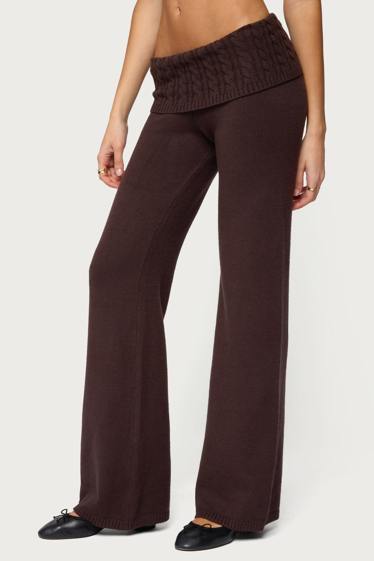 Lula Cable Knit Foldover Trousers
