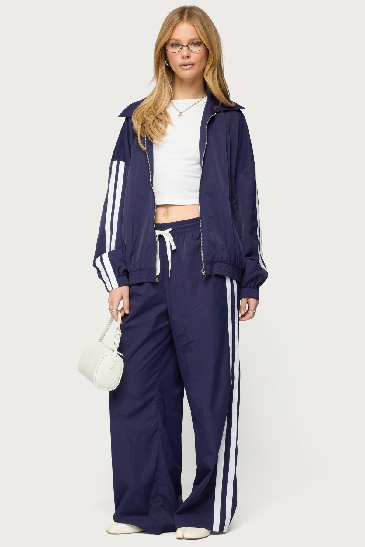 Kieran Stripey Nylon Track Jacket