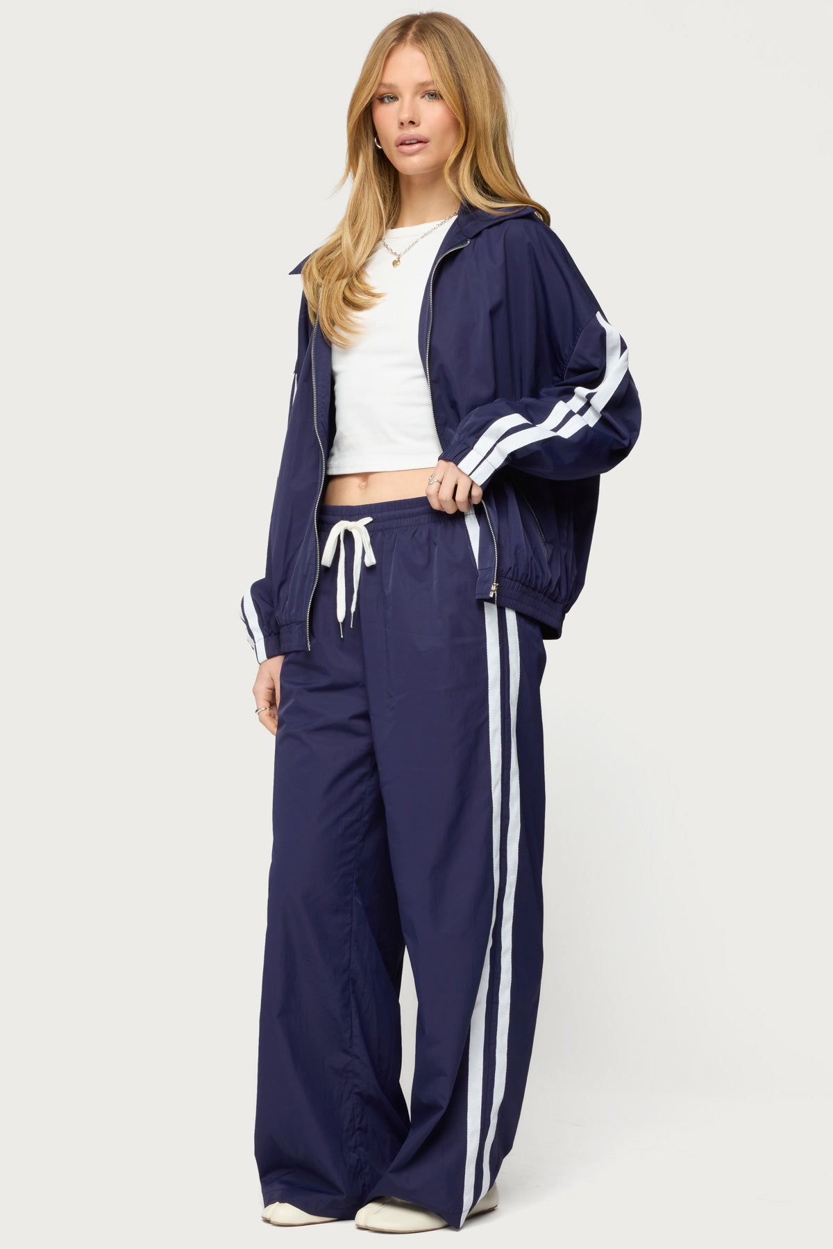 Kieran Stripey Nylon Track Jacket