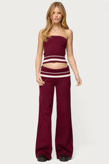 Kaliya Stripey Foldover Knit Trousers