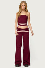 Kaliya Stripey Strapless Knit Top