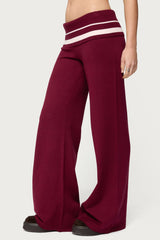 Kaliya Stripey Foldover Knit Trousers