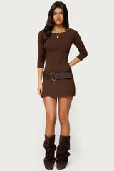 Jadey Boat Neck Mini Dress