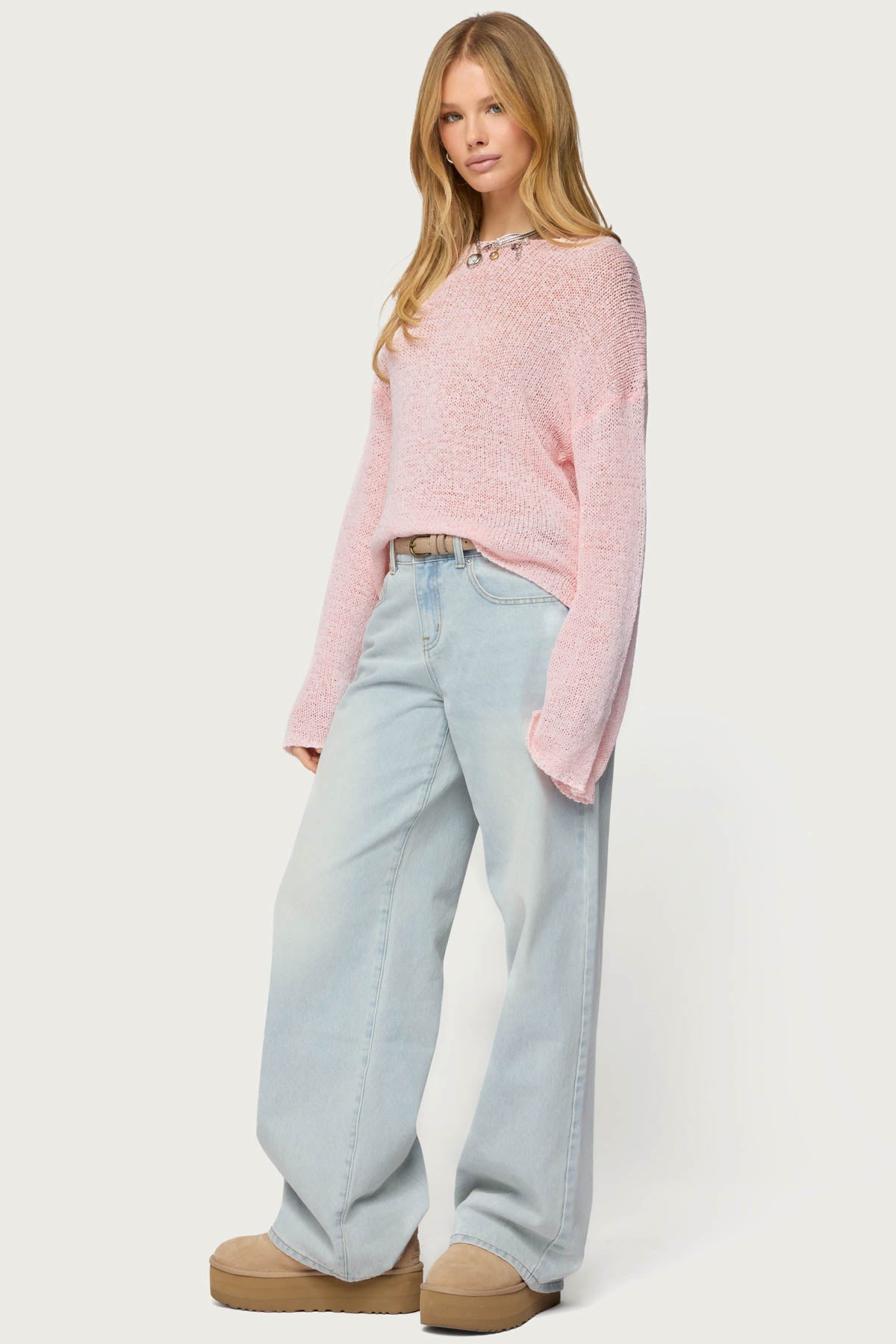 Drop Shoulder Light Knit Sweater
