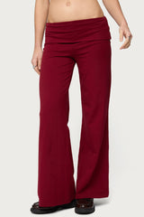 Petite Wide Leg Fold Over Trousers
