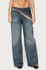 Della Waist Scarf Low Rise Baggy Jeans