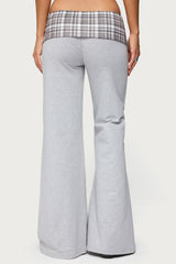 Kimmy Plaid Foldover Waist Trousers