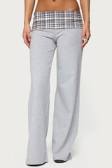 Kimmy Plaid Foldover Waist Trousers