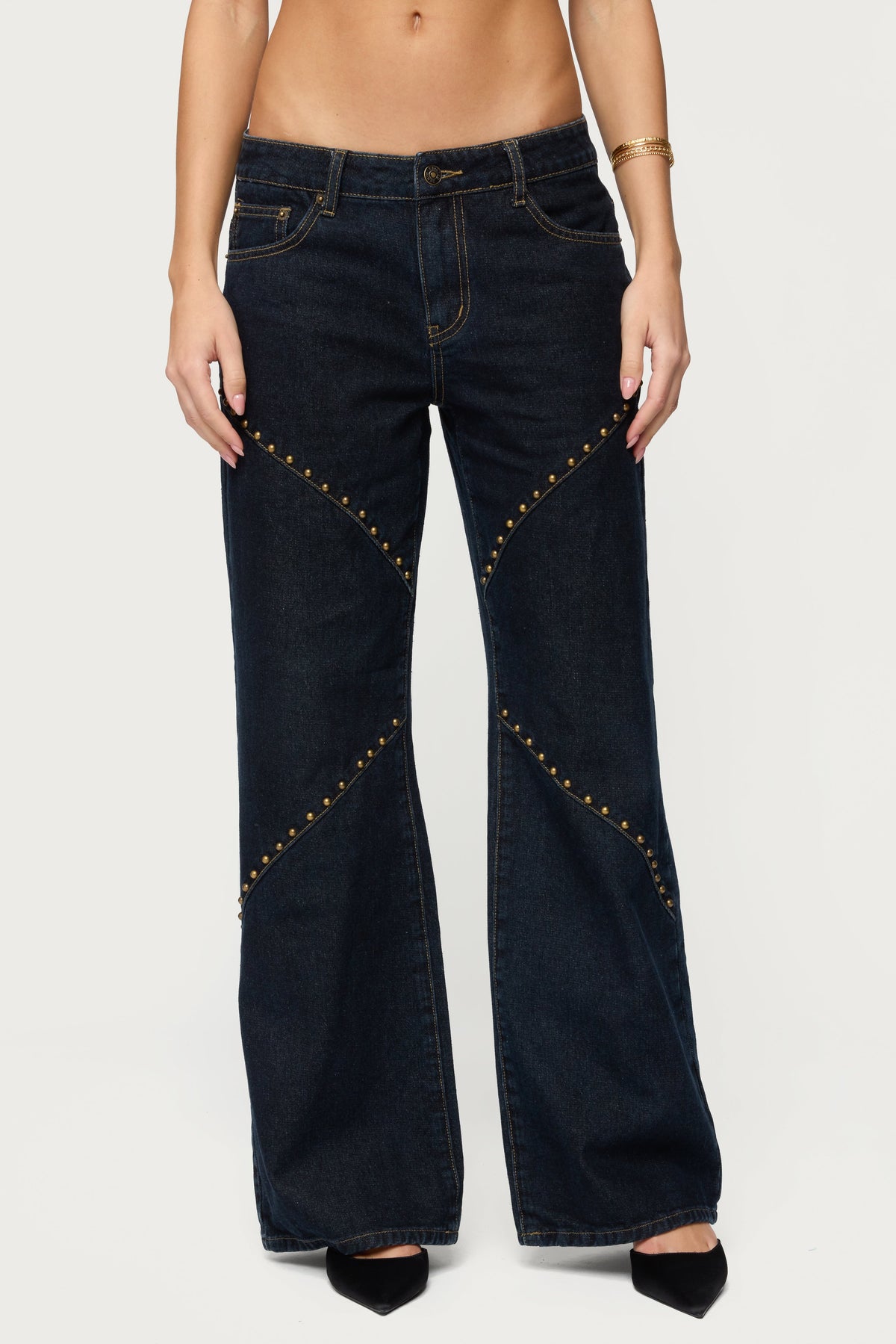 Charla Stud Low Rise Baggy Jeans