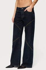 Charla Stud Low Rise Baggy Jeans