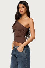 Knotted One Shoulder Asymmetric Top