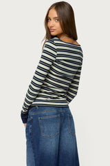 Jaida Striped Henley Top
