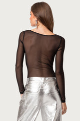 Sheer Mesh Bandeau Bodysuit