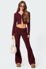 Ray Cable Knit Flared Trousers