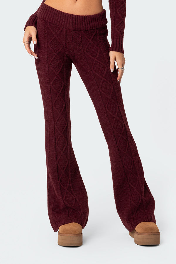 Ray Cable Knit Flared Trousers