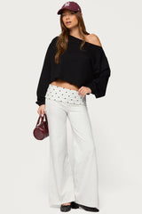 Reeva Polka Dot Foldover Trousers