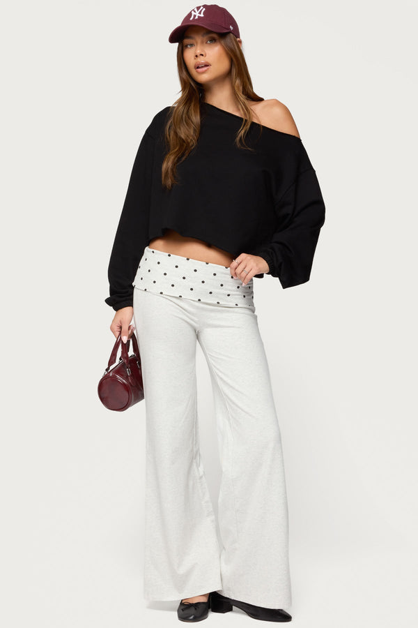 Reeva Polka Dot Foldover Trousers