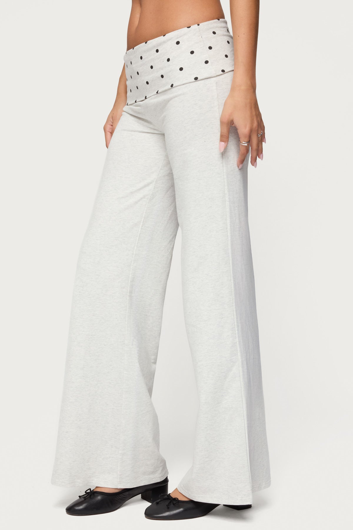 Reeva Polka Dot Foldover Trousers