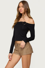 Mazi Foldover Gathered Ring Top