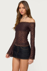 Built In Bra Off Shoulder Lace Top