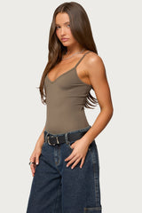 Teaghan V Neck Fitted Bodysuit