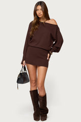 Eve Off Shoulder Knit Mini Dress