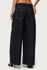 Frida Buttoned Low Rise Baggy Jeans
