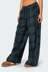 Lounge Around Plaid Wide Leg Trousers