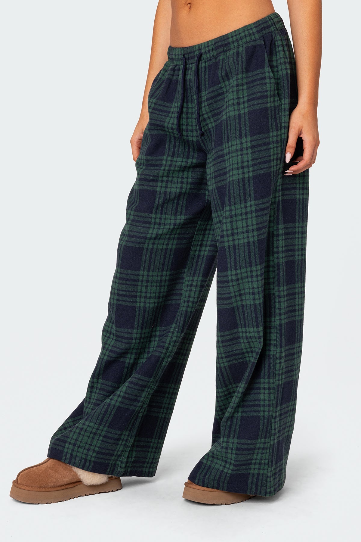 Lounge Around Plaid Wide Leg Trousers