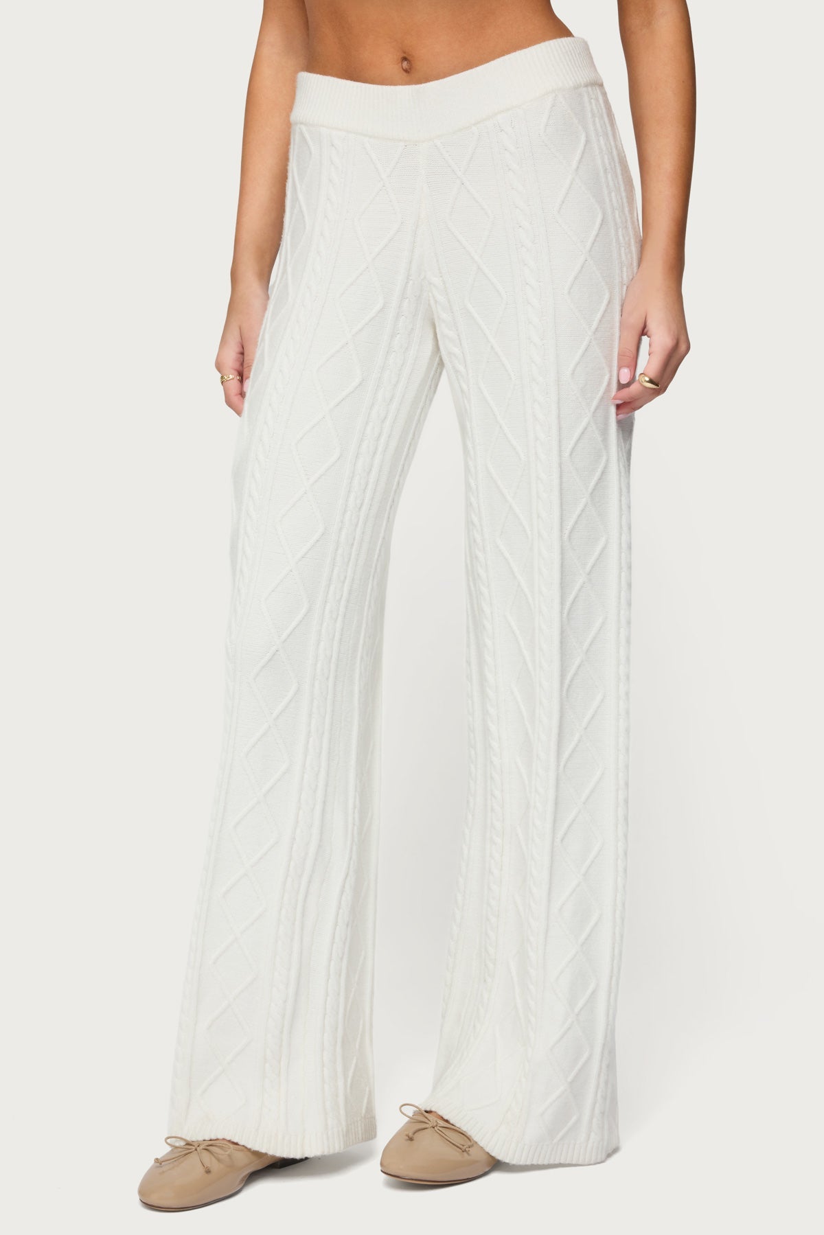 Louise Straight Leg Cable Knit Trousers