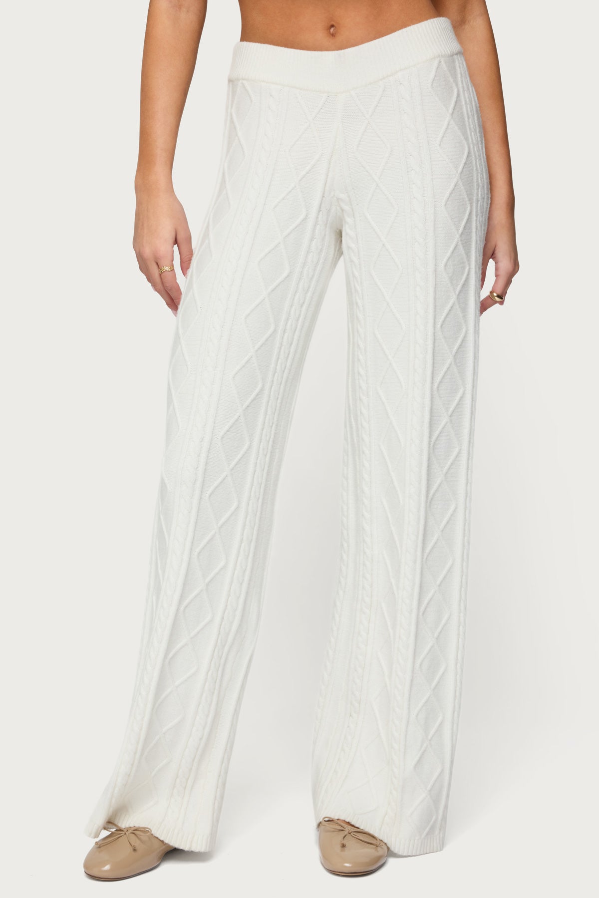 Louise Straight Leg Cable Knit Trousers