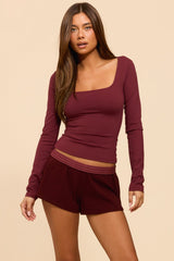 Hayden Square Neck Long Sleeve Top
