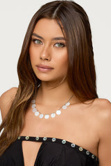 Iridescent Disc Necklace