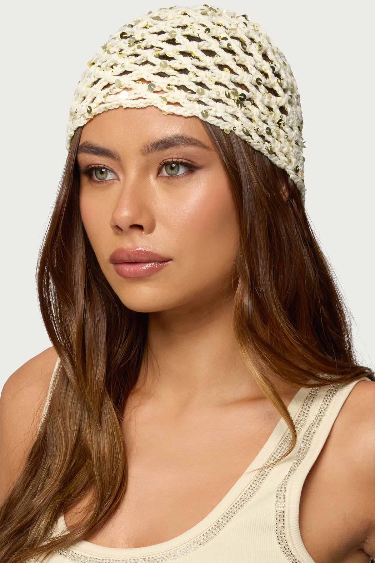 Sequin Crochet Beanie