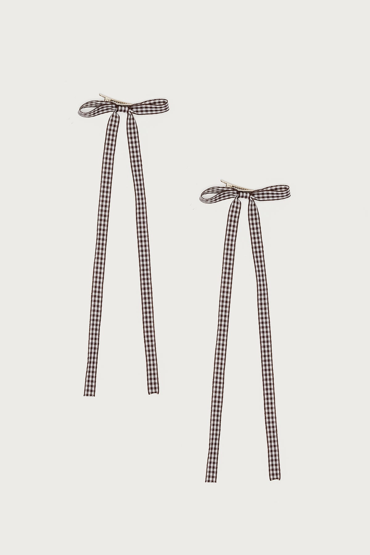 Gingham Bow Hair Clip Set