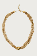 Layered Chain Ball Pendant Necklace