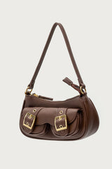Zinnia Faux Leather Buckle Bag