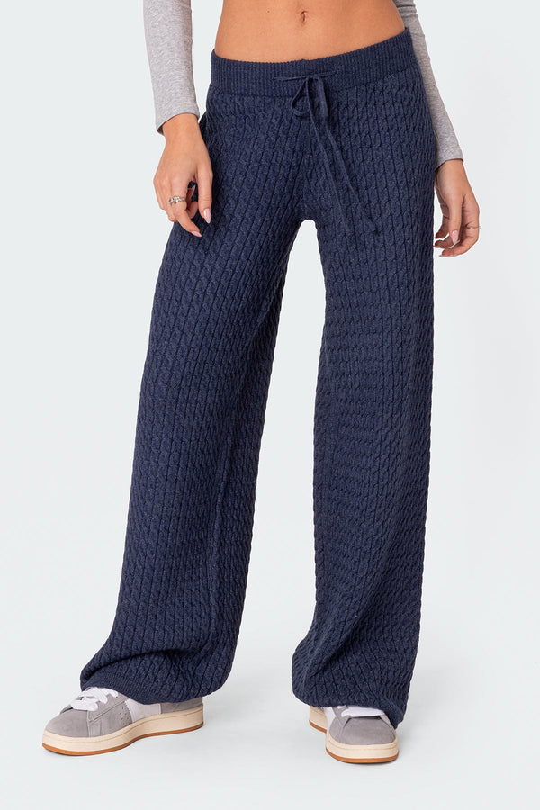 Portia Relaxed Cable Knit Trousers