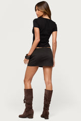 Swirl Studded Mini Skirt